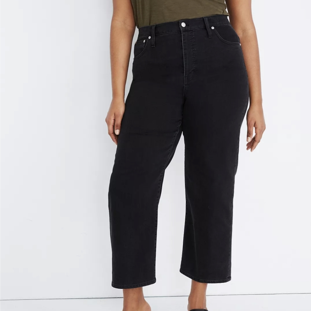 MADEWELL (Sz 31) Black Slim Wide Leg Crop